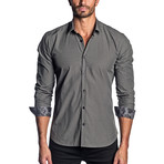 Long Sleeve Shirt // Gray Paisley Cuff (L)