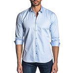 Long Sleeve Shirt // White + Light Blue (XL)