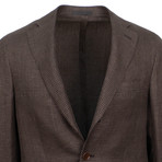 Houndstooth 3 Roll 2 Button Sport Coat // Brown (US: 46R)