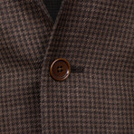 Houndstooth 3 Roll 2 Button Sport Coat // Brown (US: 48R)