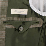 Plaid Wool Blend 3 Roll 2 Button Sport Coat // Beige (US: 46R)