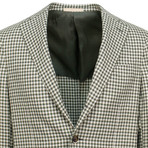 Check Wool Blend 3 Roll 2 Button Sport Coat // Green (US: 46R)