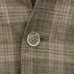 Plaid Wool Blend 3 Roll 2 Button Sport Coat // Beige (US: 48R)