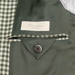 Check Wool Blend 3 Roll 2 Button Sport Coat // Green (US: 48R)
