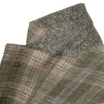 Plaid Wool Blend 3 Roll 2 Button Sport Coat // Beige (US: 52R)