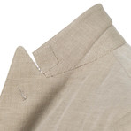 Linen Blend Double Breasted Sport Coat // Beige (US: 46R)