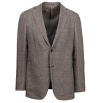 Tweed Linen Blend 2 Button Sport Coat // Brown (US: 50R)