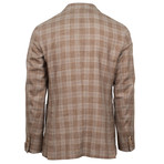 Plaid Wool Blend 3 Button Sport Coat // Brown (US: 48R)