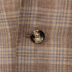 Plaid Wool Blend 3 Button Sport Coat // Brown (US: 46R)