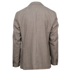 Check Wool 3 Roll 2 Button Sport Coat // Brown (US: 46R)