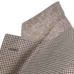 Check Wool 3 Roll 2 Button Sport Coat // Brown (US: 52R)