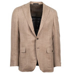 Silk Blend 3 Roll 2 Button Sport Coat // Brown (US: 46R)