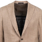 Silk Blend 3 Roll 2 Button Sport Coat // Brown (US: 46R)