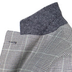 Plaid Silk 3 Roll 2 Button Sport Coat // Gray (US: 52R)