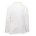 Terry Double Breasted Cotton Sport Coat // White (US: 46R)
