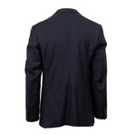Herringbone 3 Roll 2 Button Wool Sport Coat V1 // Blue (US: 46R)