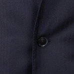 Herringbone 3 Roll 2 Button Wool Sport Coat V1 // Blue (US: 46R)