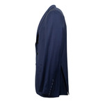 Herringbone 3 Roll 2 Button Wool Sport Coat V2 // Blue (US: 58R)