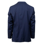 Herringbone 3 Roll 2 Button Wool Sport Coat V2 // Blue (US: 46R)