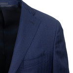 Herringbone 3 Roll 2 Button Wool Sport Coat V2 // Blue (US: 58R)