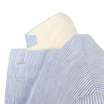 Striped 3 Roll 2 Button Linen Sport Coat // Blue (US: 54R)