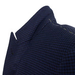 Houndstooth 2 Button Wool Blend Sport Coat // Blue (US: 46R)