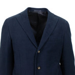 Velour 3 Roll 2 Button Cotton Sport Coat // Blue (US: 48R)