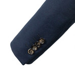Velour 3 Roll 2 Button Cotton Sport Coat // Blue (US: 52R)