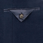 Velour 3 Roll 2 Button Cotton Sport Coat // Blue (US: 50R)