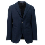 Velour 3 Roll 2 Button Cotton Sport Coat // Blue (US: 56R)