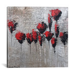 The Gold Letter - Poppies (18"W x 18"H x 0.75"D)