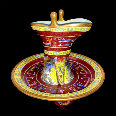 Chinese Pedestal Bowl Ensemble // Qing Dynasty Style, China