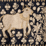 Gold + Silver Thread Embroidery of Kamadhenu // India // 20th Century CE