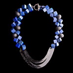 Lapiz-lazuli, Black Onyx Beads, and Aztec Flints Necklace // Mexico // 1300-1521 CE