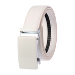 Leather Belt //  White Belt + White Buckle // Model AEBL190