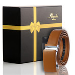 Leather Belt //  Tan Belt + Tan Buckle // Model AEBL189