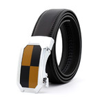 Leather Belt //  Brown Belt + Brown + Black Buckle // Model AEBL193