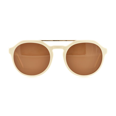 Rhode Sunglasses // Steppe Cream + Gold Detail + Burnt Barley