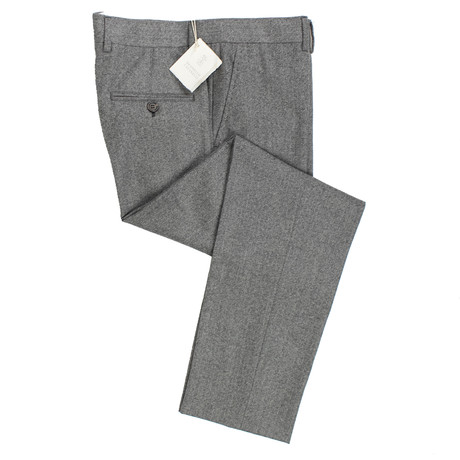 Brunello Cucinelli // Wool Herringbone Dress Pants // Gray (46)