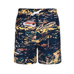 Legace Hawaiian Print Swim Shorts // Black (XL)