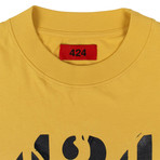 424 // Barricade Short Sleeve Cotton T-Shirt // Yellow (XL)