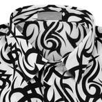 Christian Dior // Cotton Tribal Dress Shirt // White + Black (US: 16.5R)