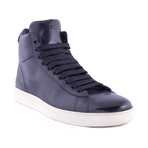 Men's Leather High Top Sneakers // Indigo Blue (US: 8.5)