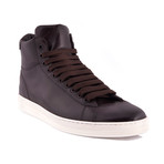 Men's Leather High Top Sneakers // Dark Brown (US: 7.5)