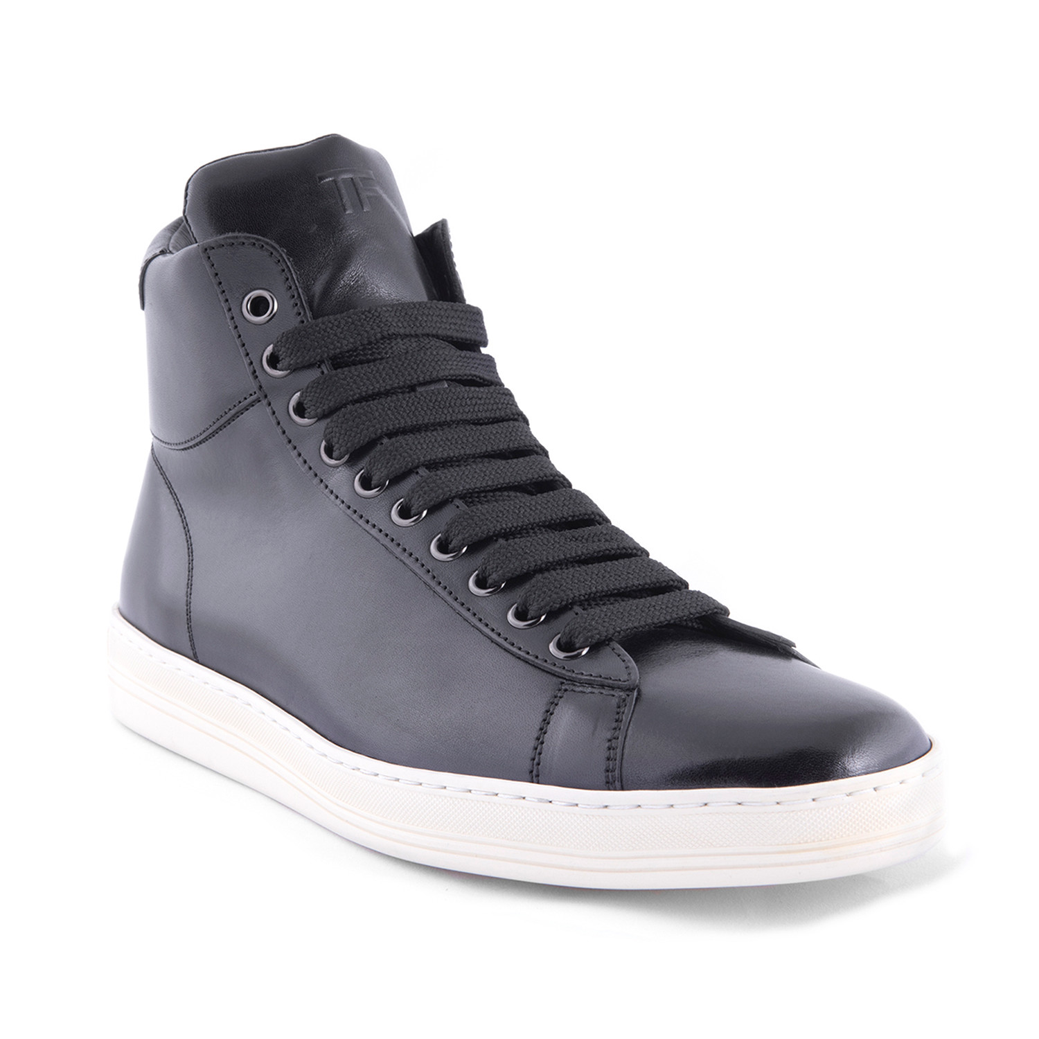 Men's Leather High Top Sneakers // Black (US: 7) - Tom Ford - Touch of ...