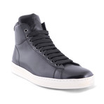 Men's Leather High Top Sneakers // Black (US: 8)