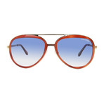 Men's Andy Sunglasses // Havana + Blue Gradient