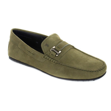Suede Buckle Loafer // Green (US: 8)