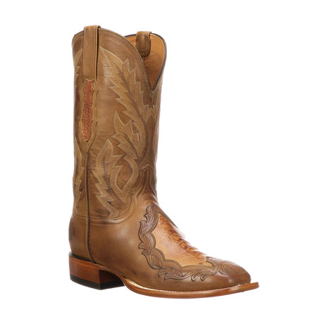 Butch Jersey Extra Wide Cowboy Boots // Cognac Burnished (US: 7EE)