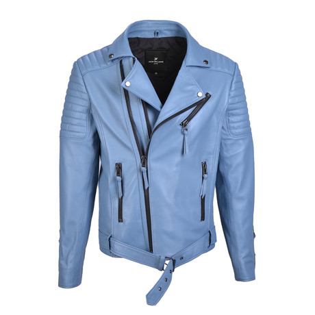 Thomas Leather Jacket // Blue (XS)
